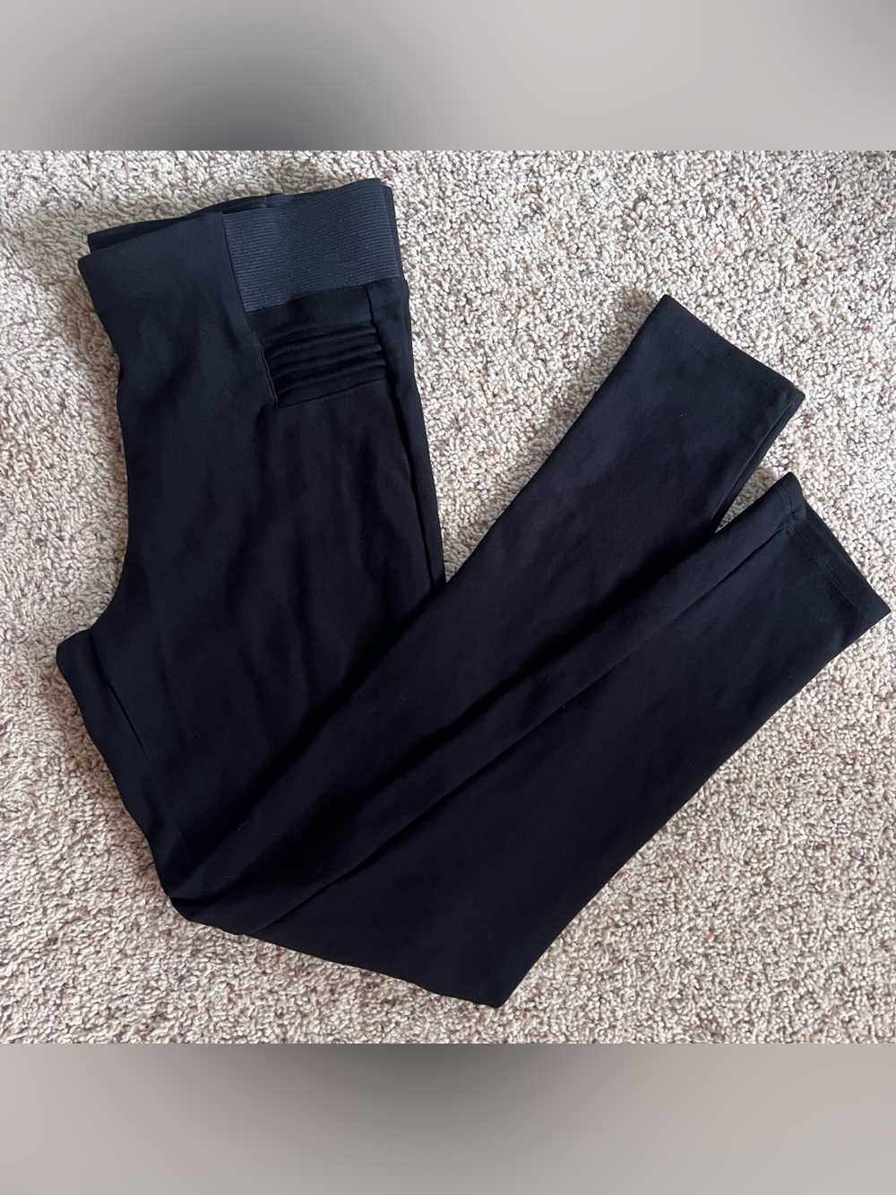 Kay Unger Black moto style leggings